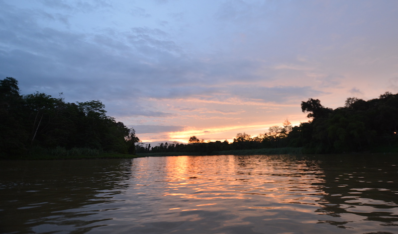Sunset view on Kinabatangan River